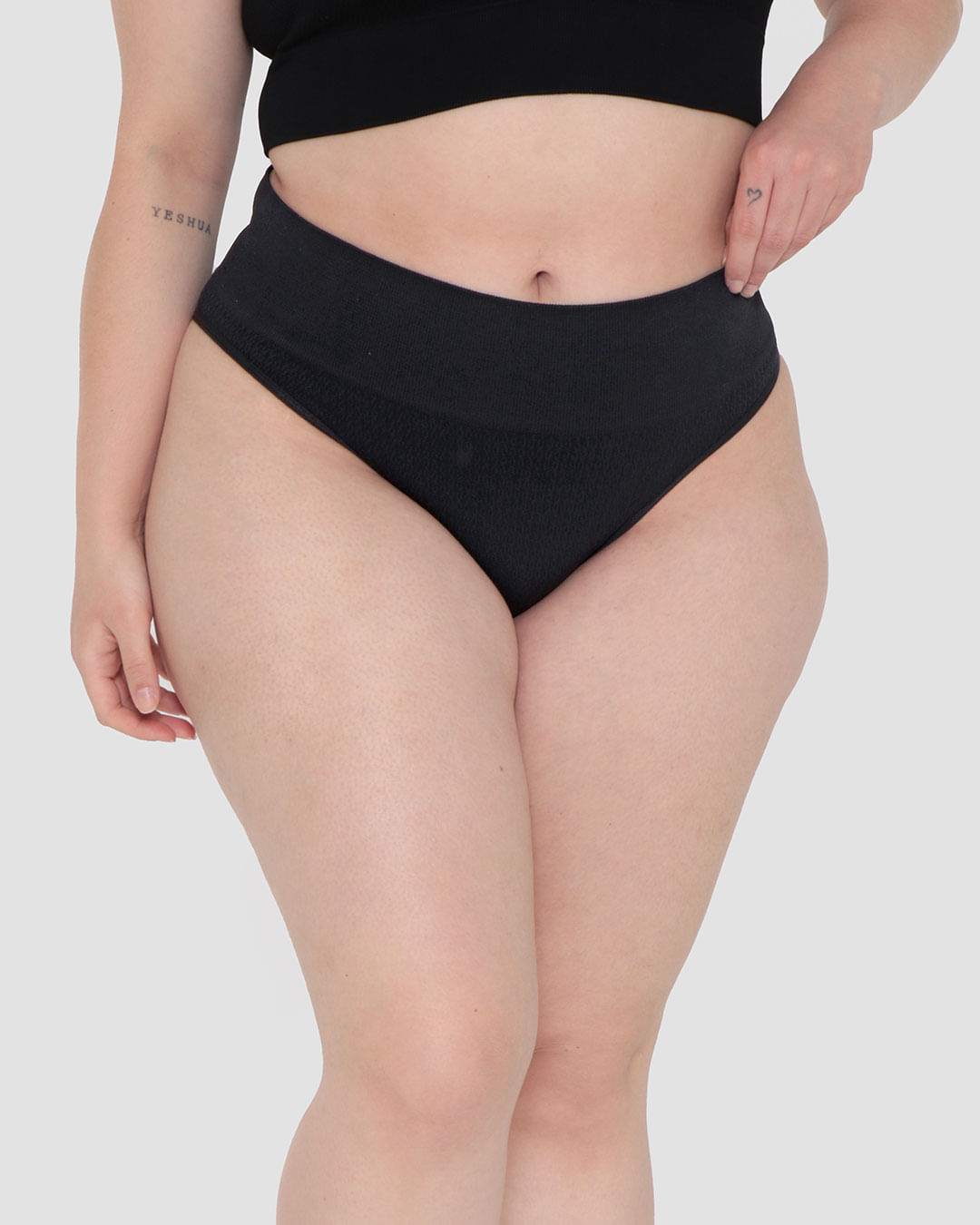 Calcinha Modeladora Tanga Alta Sem Costura Preto