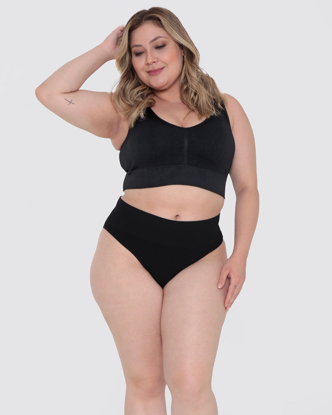 Sutiã Top Avulso Plus Size Bojo Removível Preto