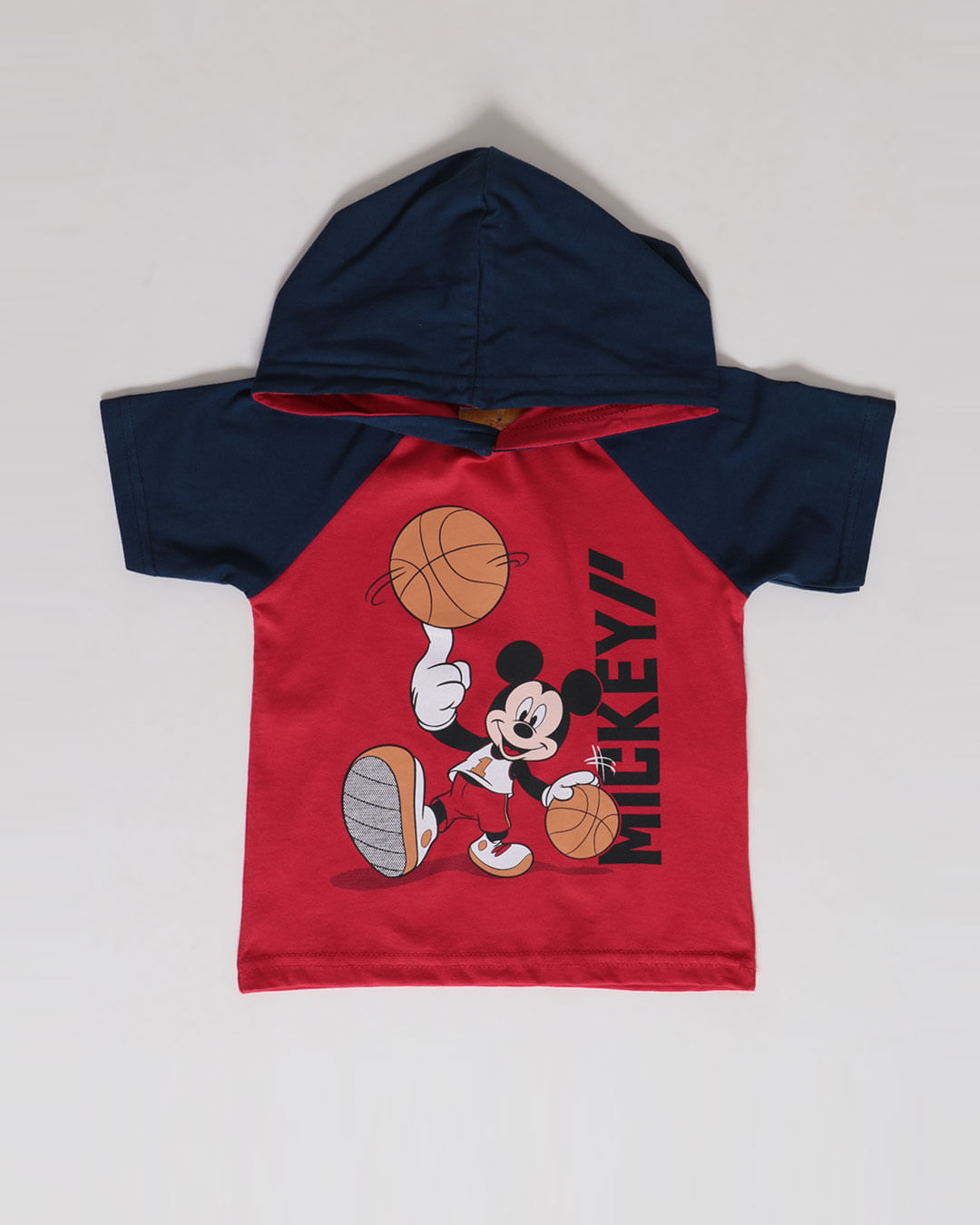 Camiseta Bebê Capuz Mickey Disney Vermelho