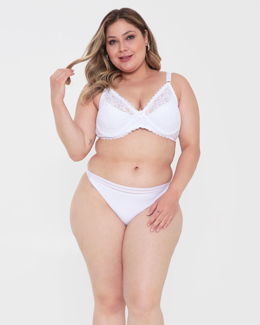 Sutiã Plus Size Feminino Avulso Sem Bojo Branco