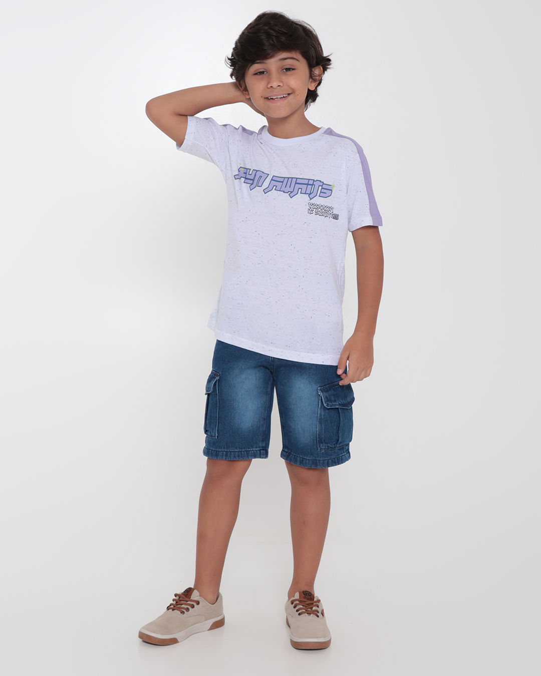 Camiseta Infantil Estampa Japonesa Botonê Branca