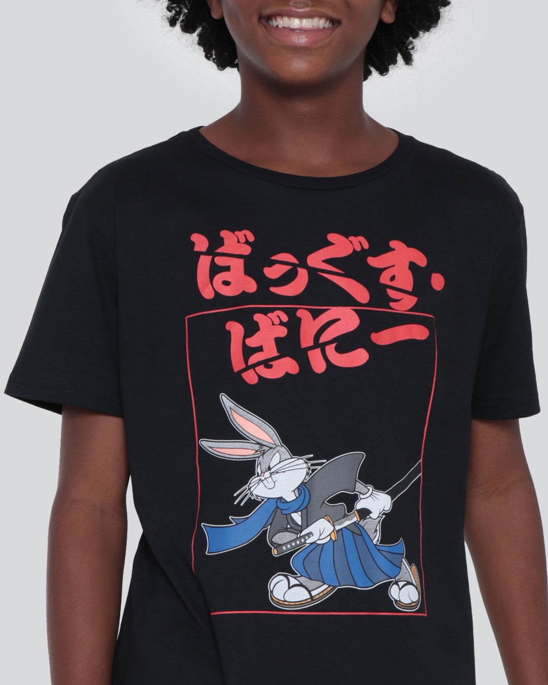 Camiseta Juvenil Pernalonga Looney Tunes Preta