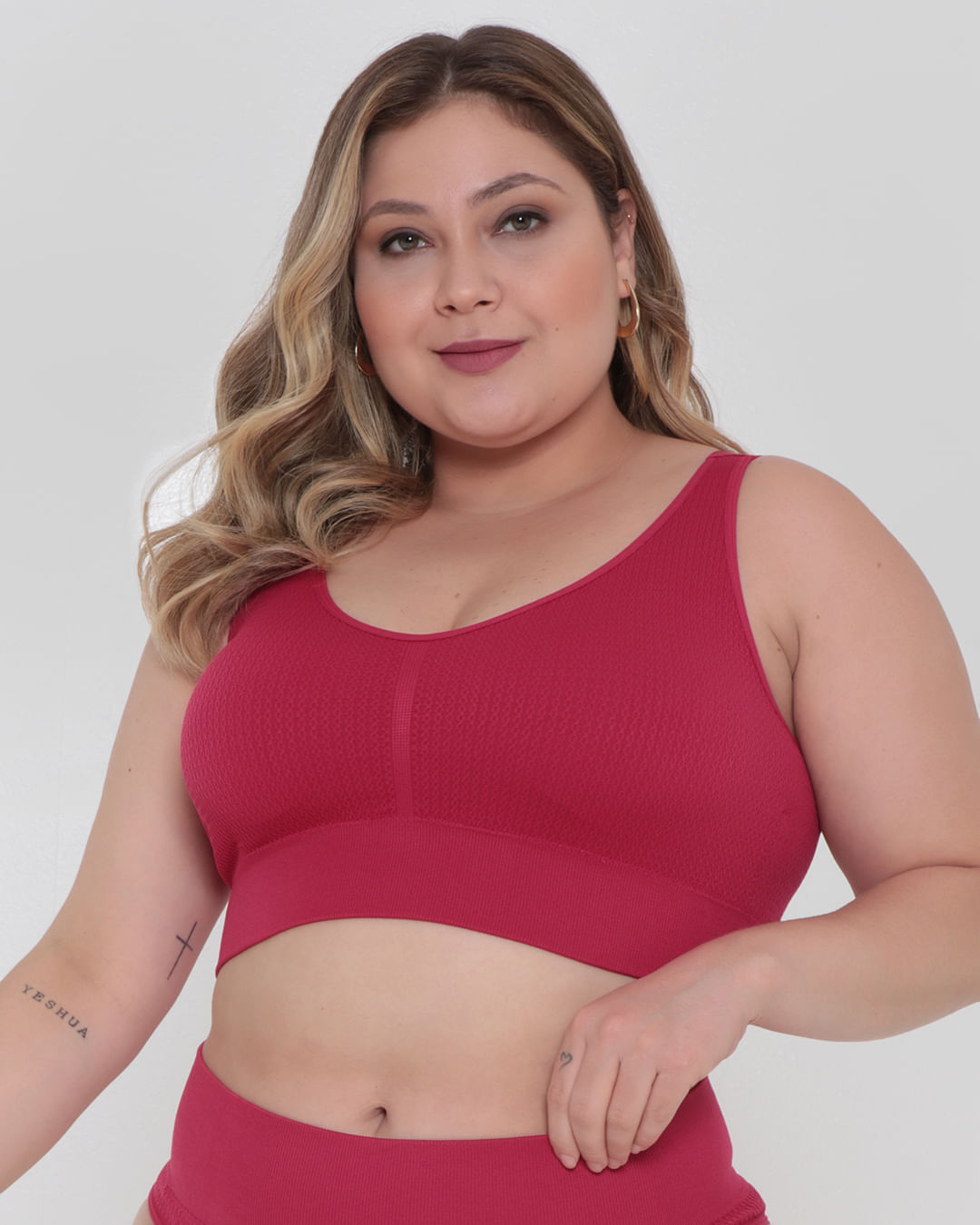 Sutiã Top Avulso Plus Size Bojo Removível Rosa Escuro