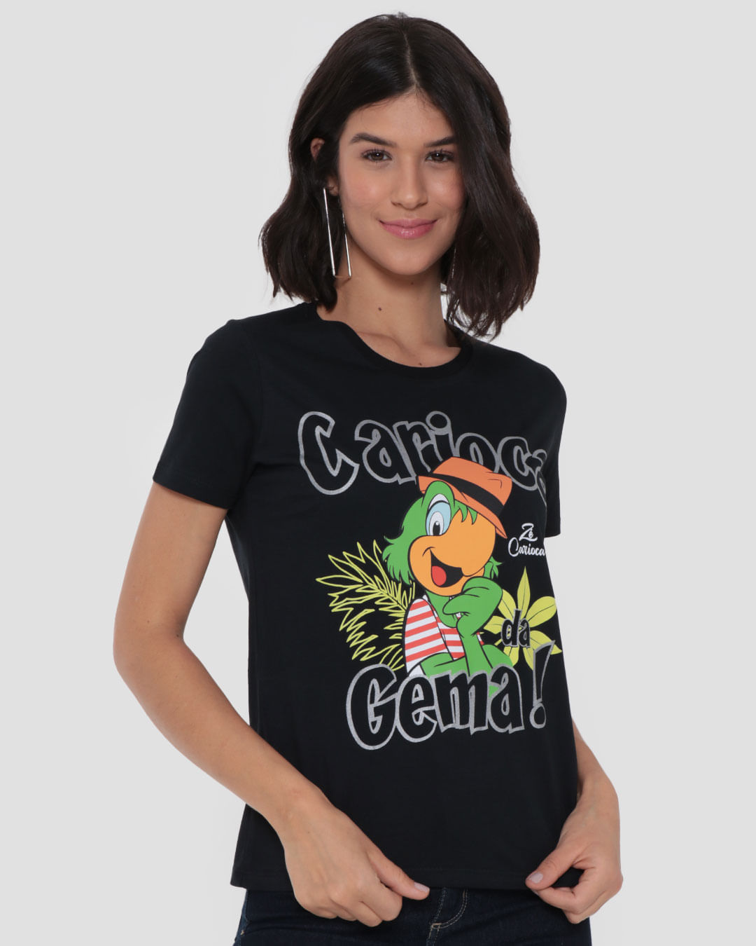 Camiseta Feminina Zé Carioca Disney Preta