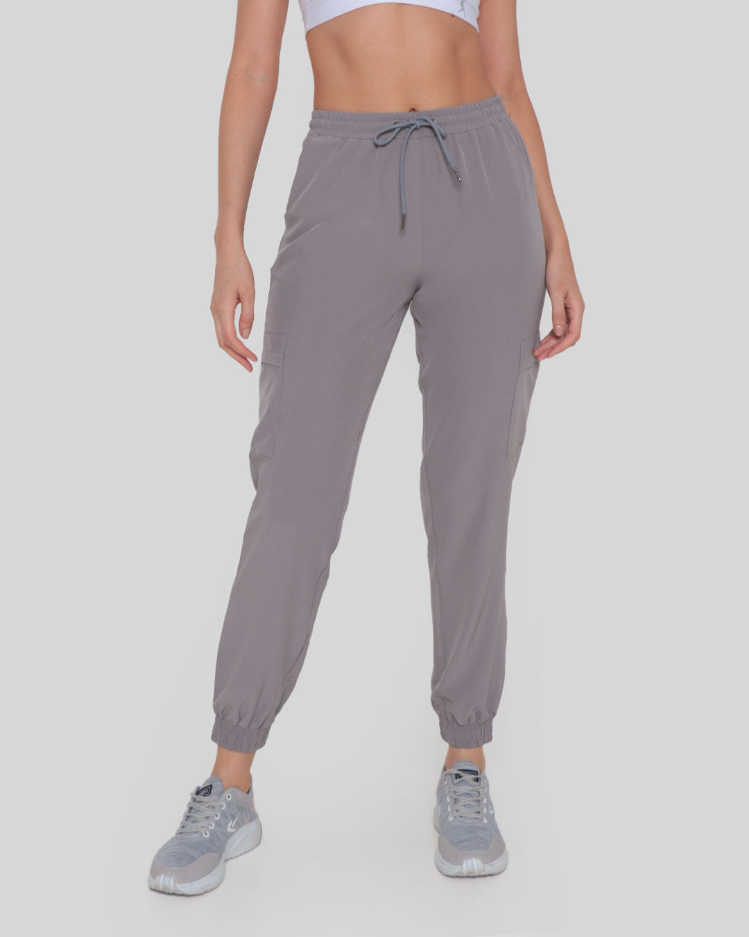 Calça Feminina Fitness Jogger Fitter Cinza