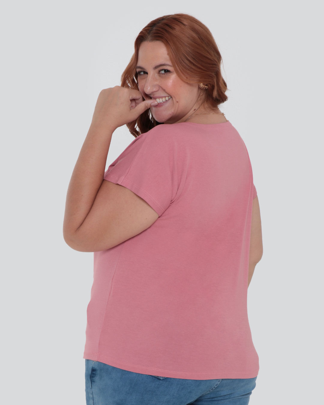 Blusa Feminina Plus Size Estampa Stay Beautiful Rosa