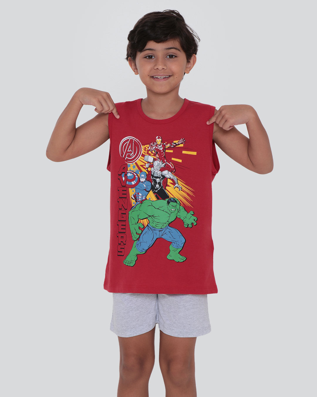 Pijama Infantil Estampa Vingadores Marvel Vermelho