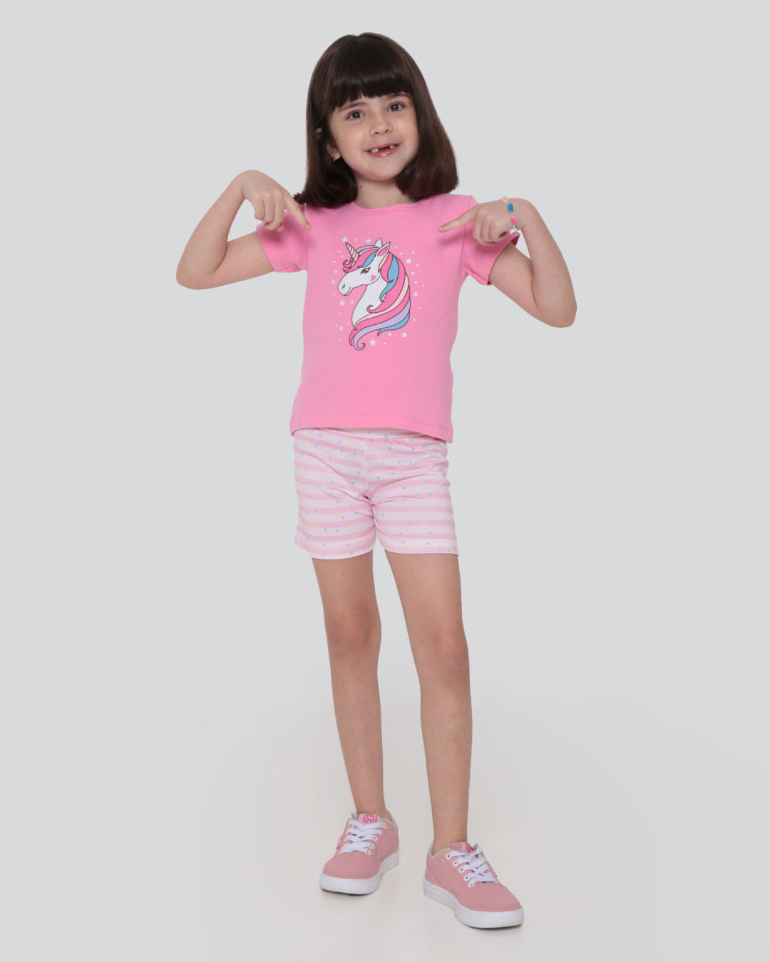 Conjunto Infantil Estampa Unicórnio Rosa