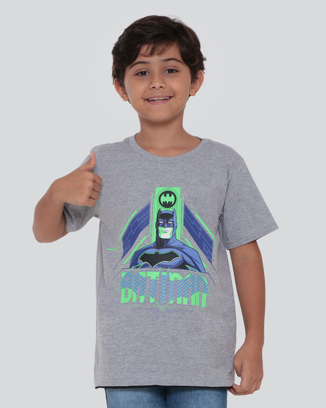 Camiseta Infantil Batman Liga da Justiça Cinza
