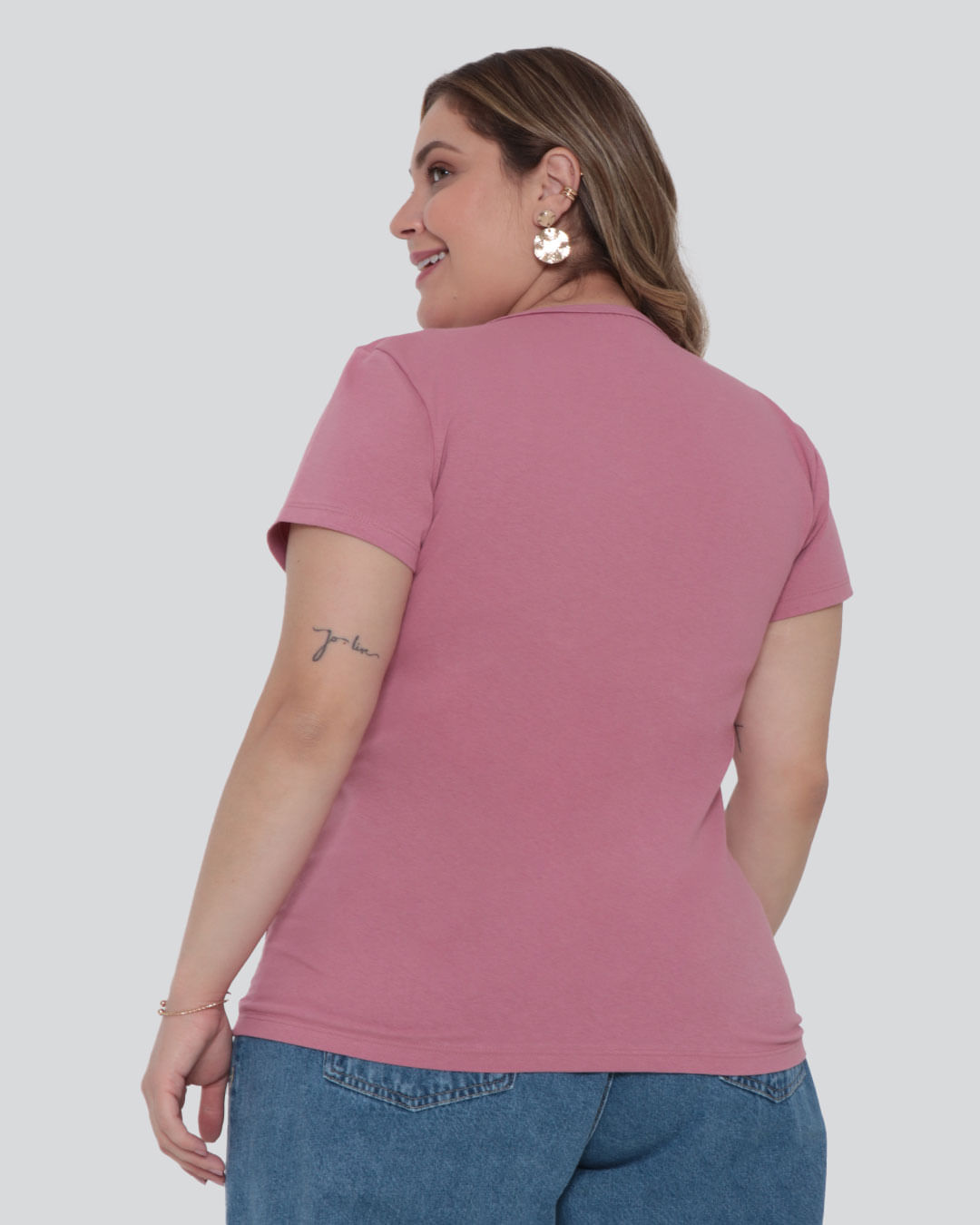 Blusa Feminina Plus Size 3/4 Rosa em Oferta na Lojas Torra