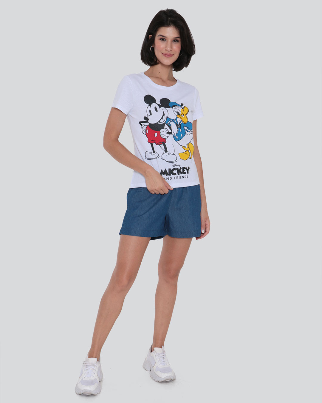 Camiseta Feminina Mickey e Donald Disney Branca