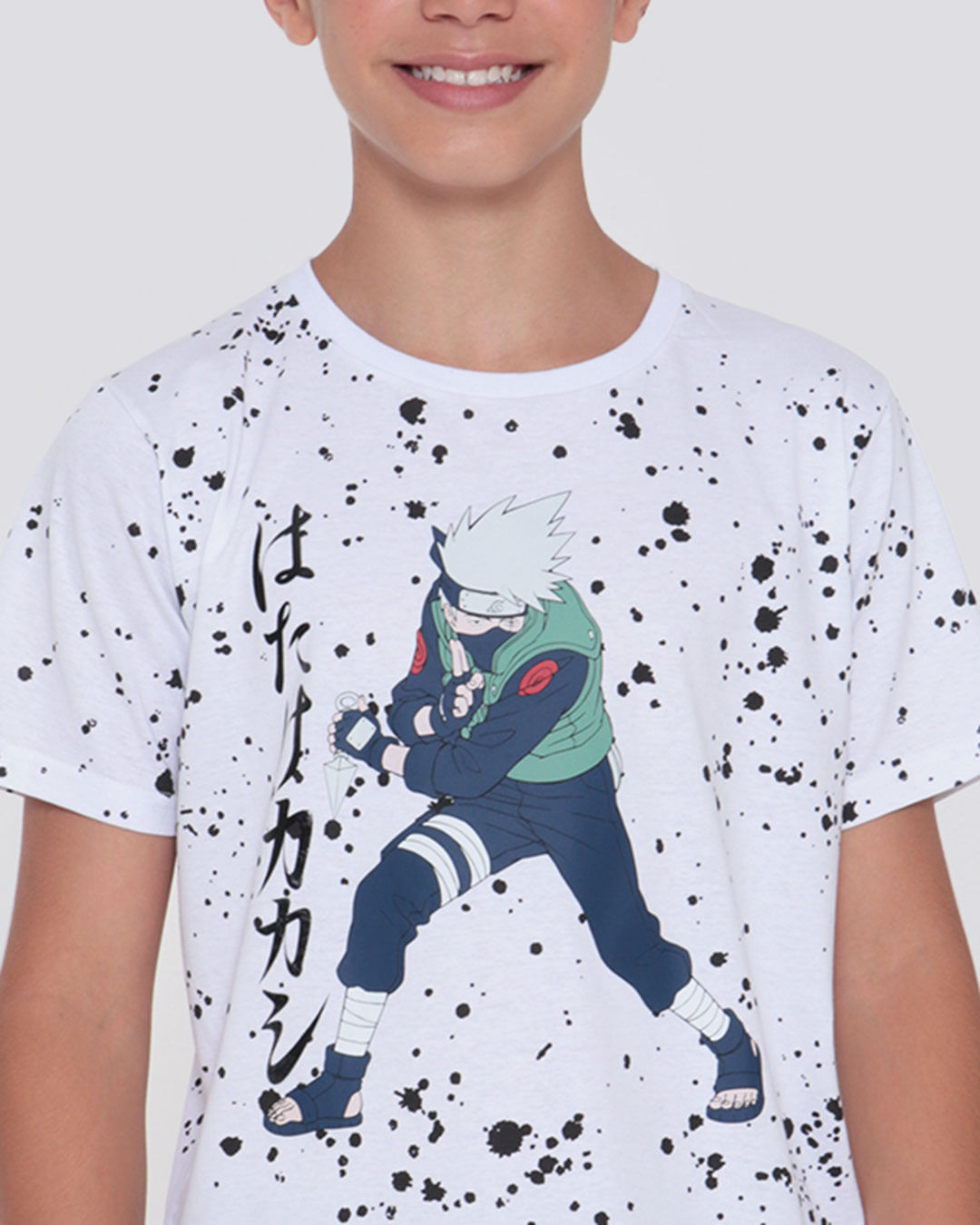 Camiseta masculina Kakashi Anime Naruto Arte Desenho Camisa Blusa Branca  Estampada no Shoptime