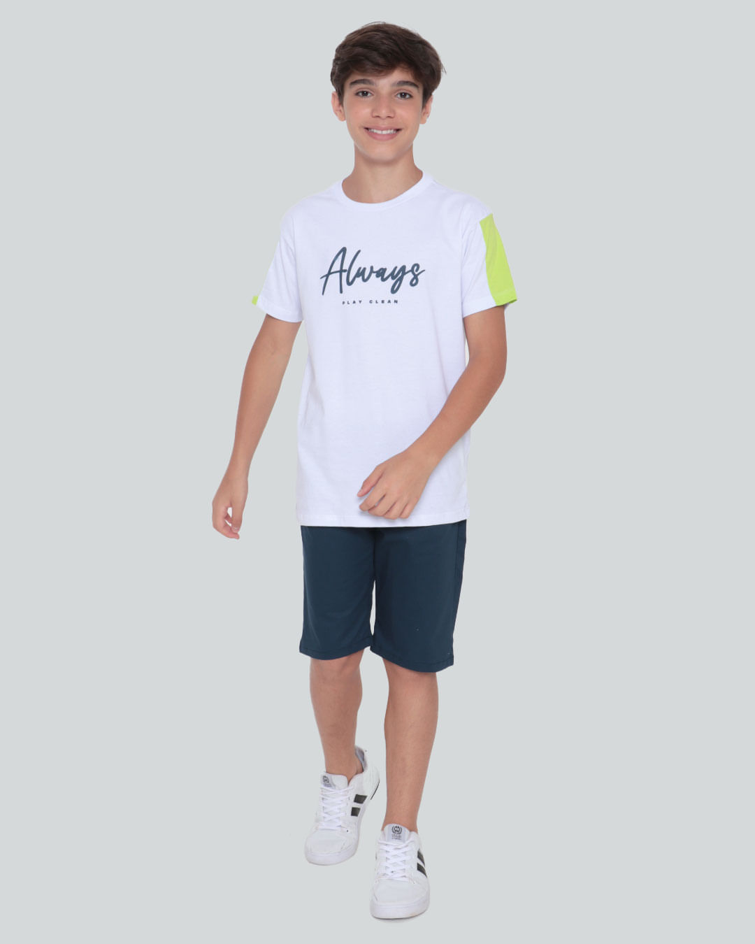 Camiseta Juvenil Estampada Branca