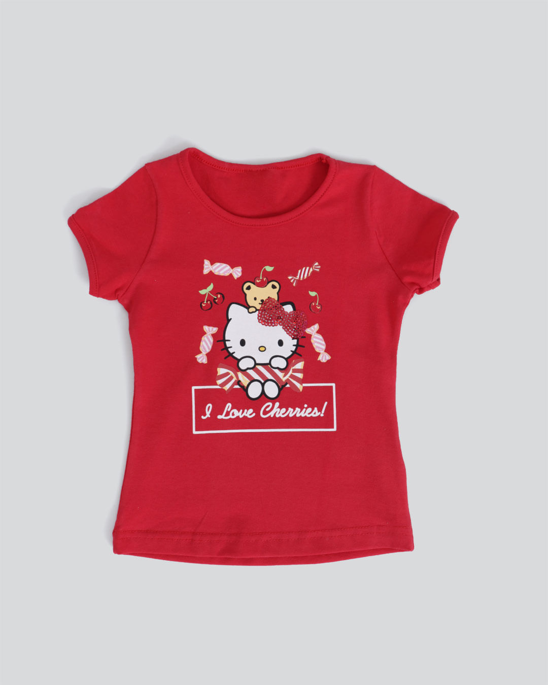 Blusa Bebê Estampa Hello Kitty Vermelha