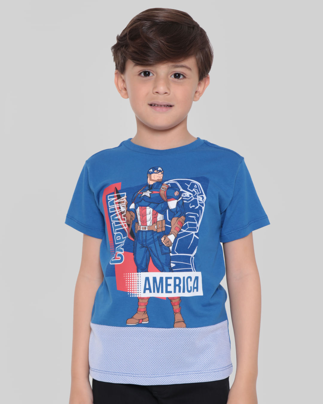 Camiseta Infantil Marvel Capitão América Azul