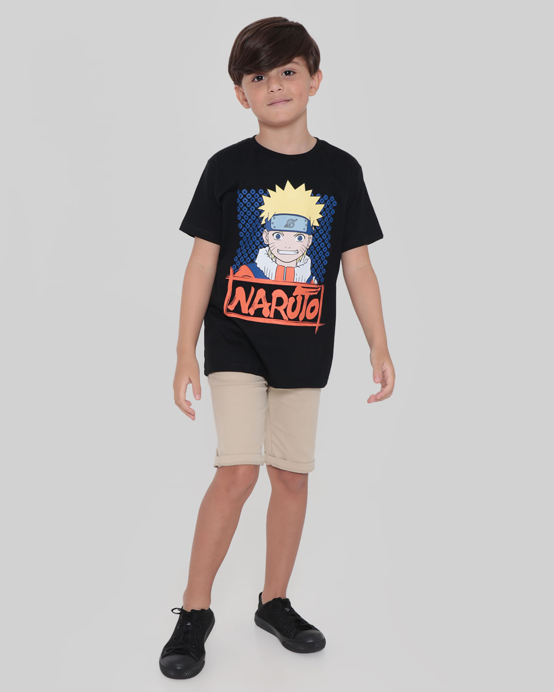 Camiseta Infantil Naruto Preta