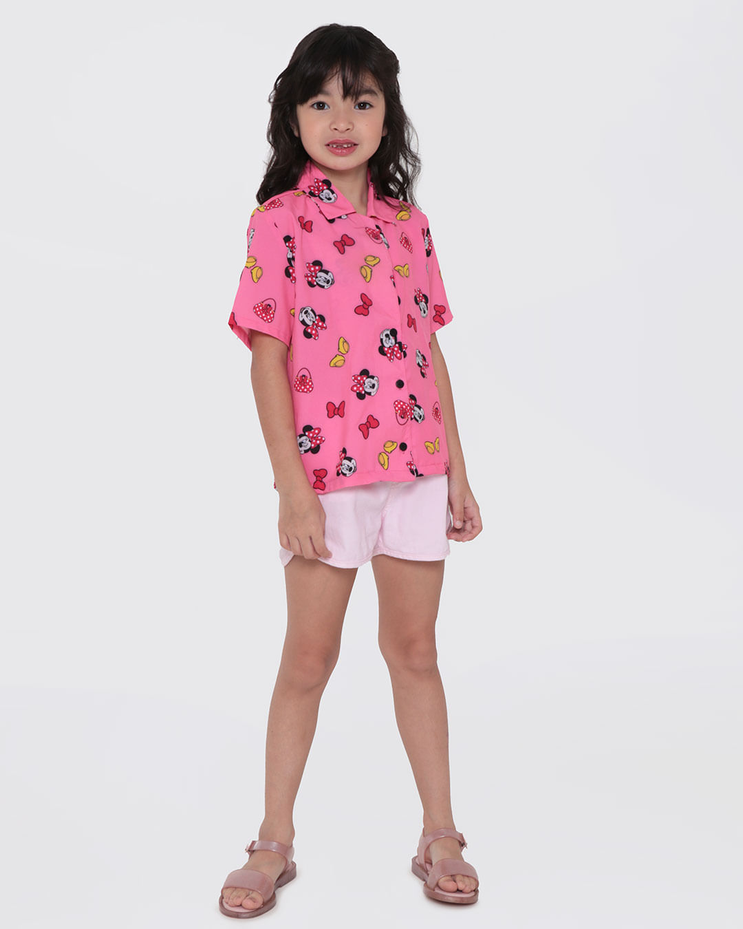 Camisa Infantil Minnie Mouse Disney Rosa