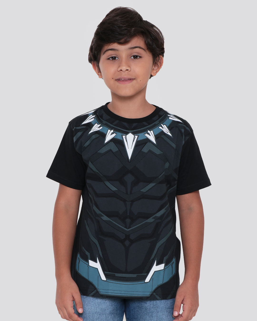 Camiseta Infantil Estampa Pantera Negra Marvel Preta