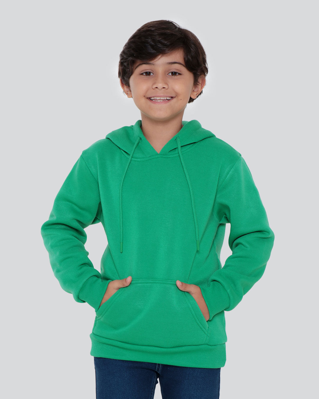 Blusão Infantil Moletom Bolso Canguru Verde