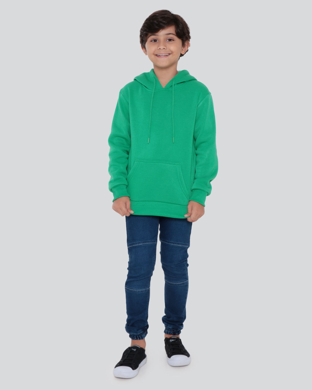 Blusão Infantil Moletom Bolso Canguru Verde