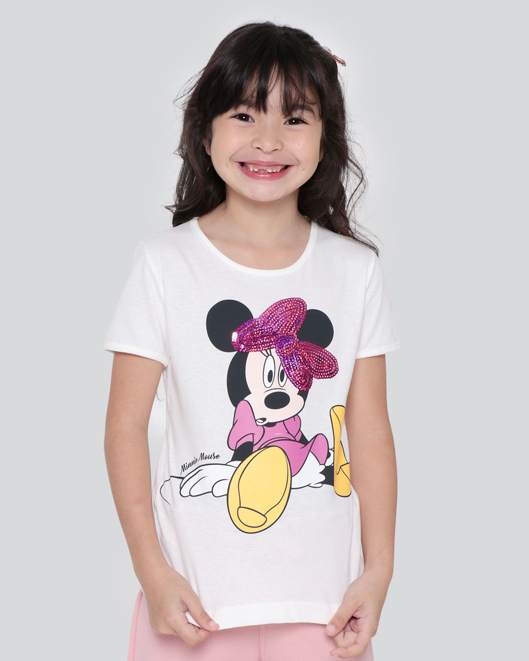 Calça Legging Infantil Minnie Mouse Disney Rosa