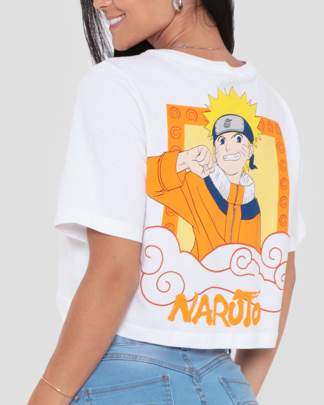 Blusa Feminina Estampa Frontal Manga Curta Naruto