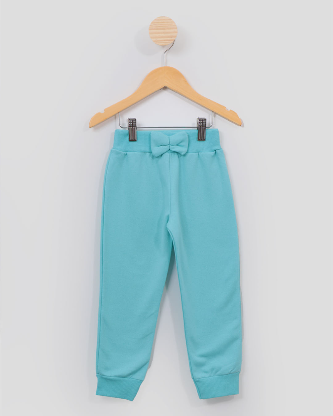 Calça Moletom Bebê Jogger Laço Azul