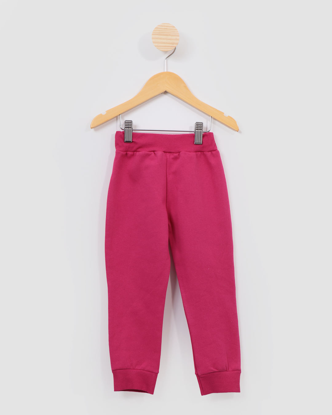 Calça Moletom Bebê Jogger Laço Rosa Médio