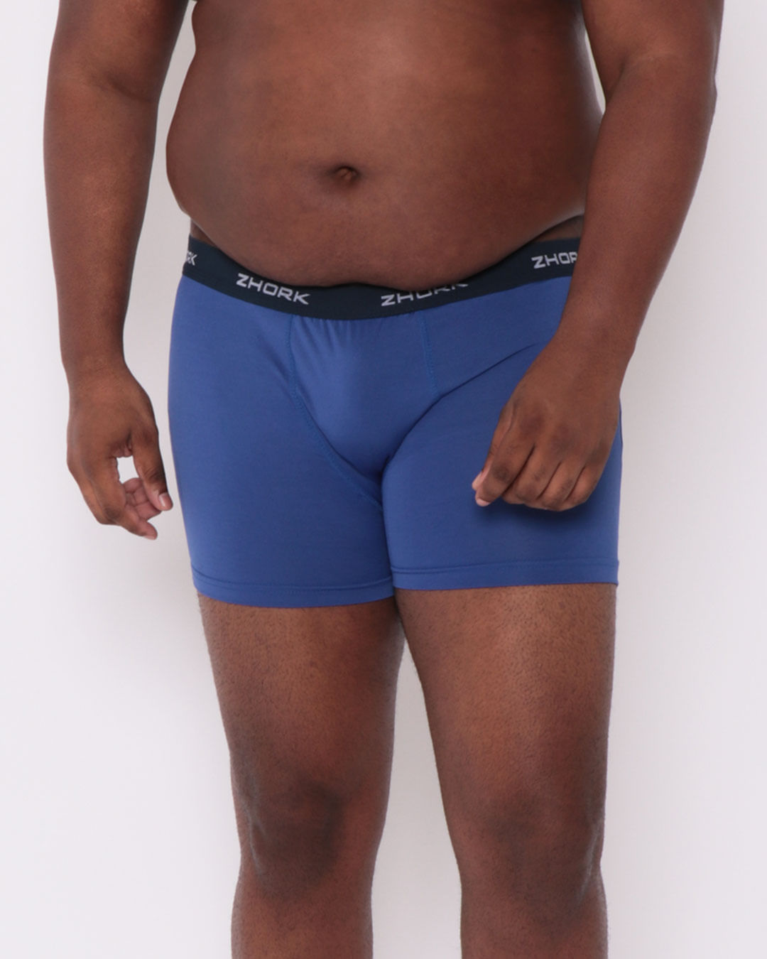 Cueca Plus Size Boxer Com Elástico Azul Escuro