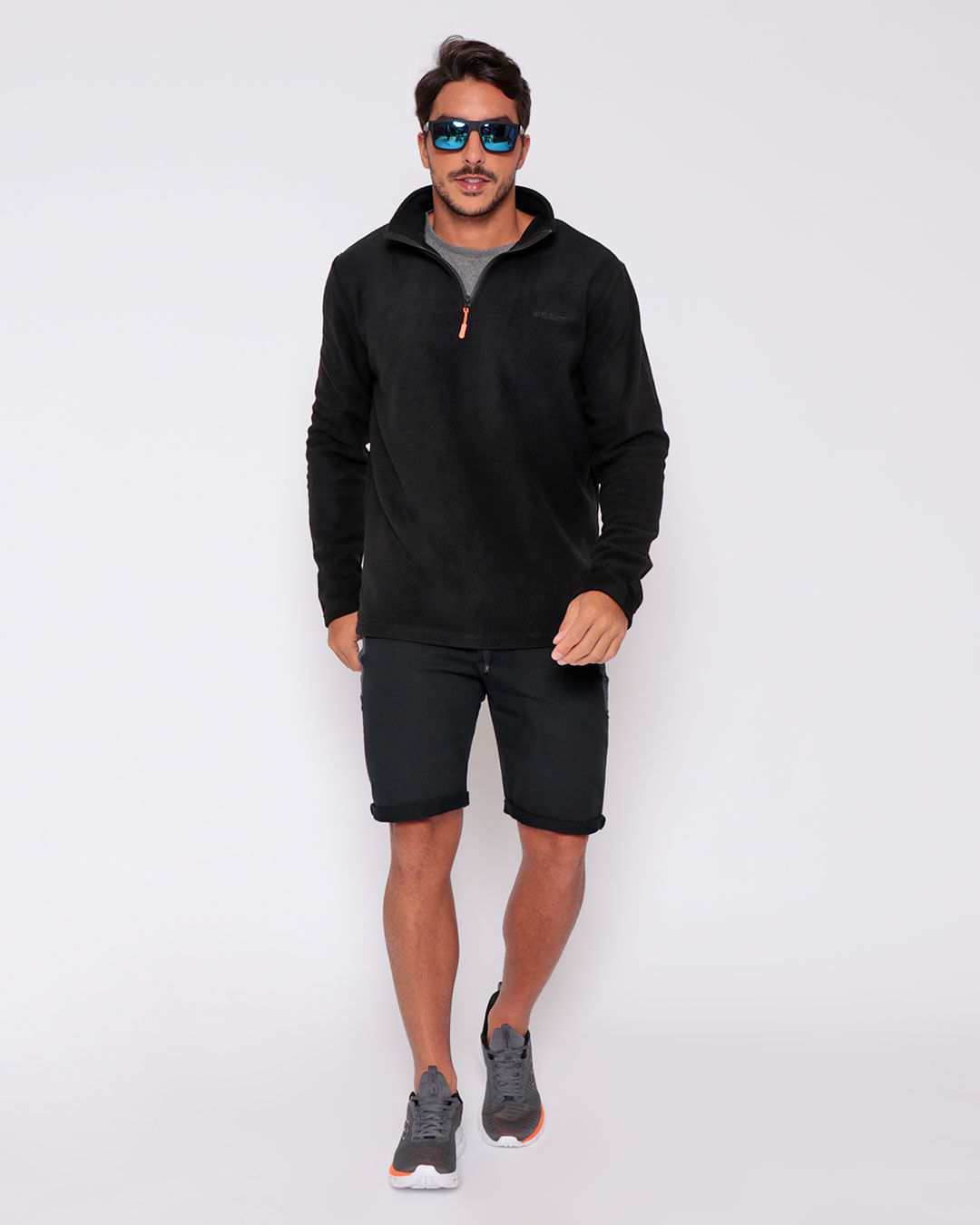 Blusão Masculino Esportivo Gola Alta Fitter Preto