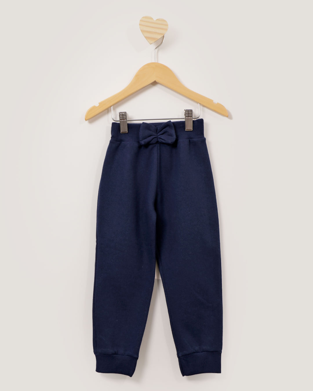 Calça Moletom Bebê Jogger Laço Marinho