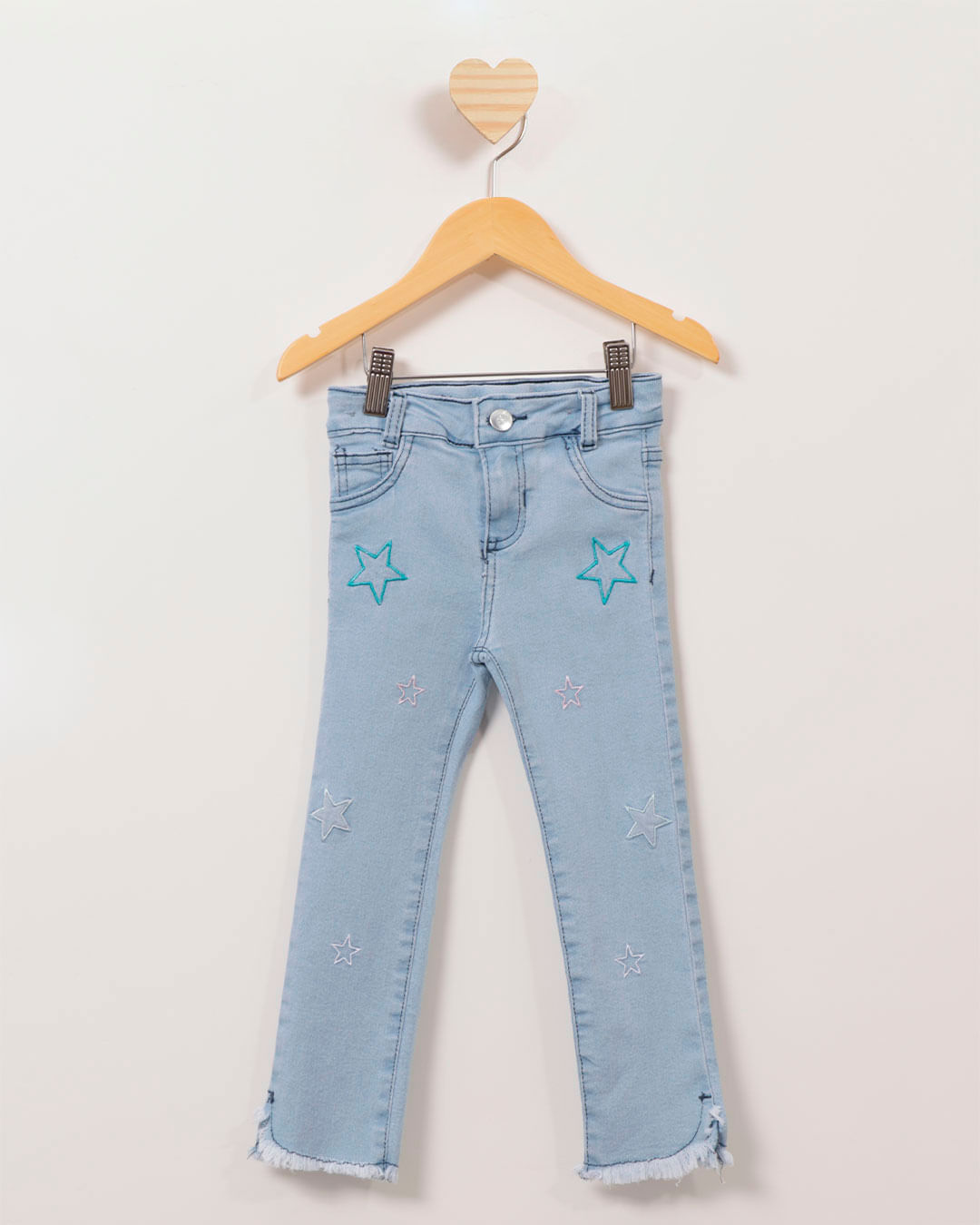 Calça jeans com hot sale estampa de estrela