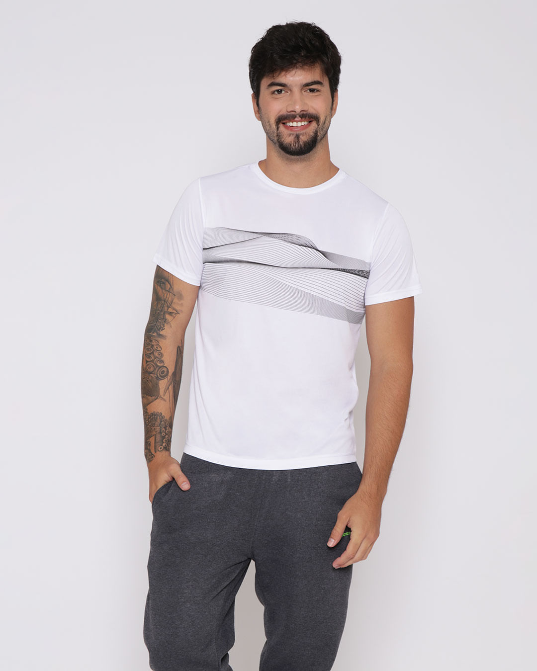 Camiseta Masculina Fitness Branca