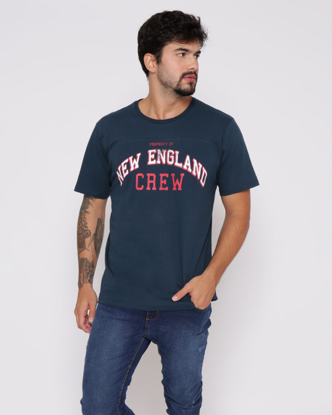 Camiseta Masculina New England Marinho