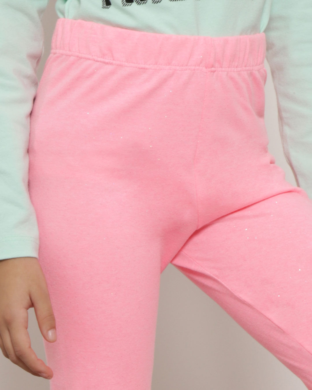 Calça Legging Infantil Com Glitter Rosa Escuro?