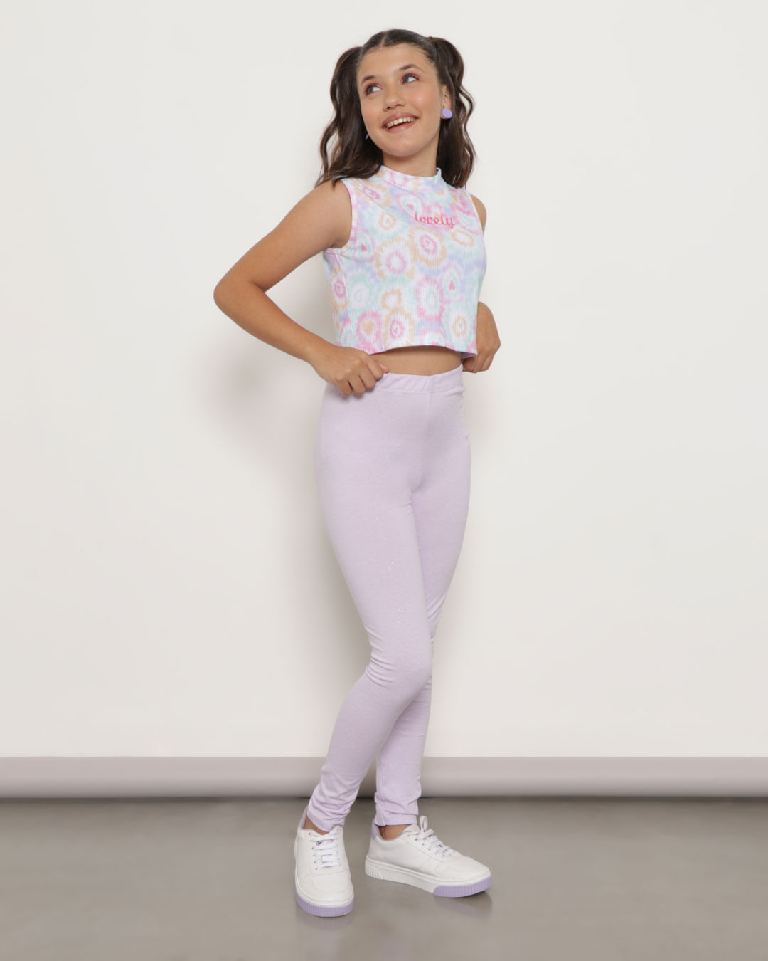 Calça Legging Juvenil Glitter Lilás