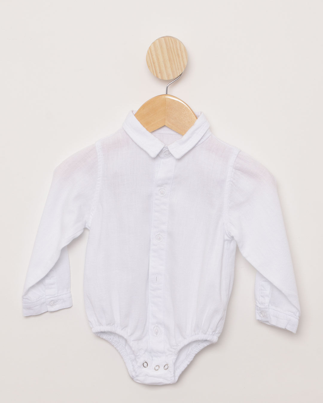 Body Camisa Bebê Liocel Manga Longa Branca