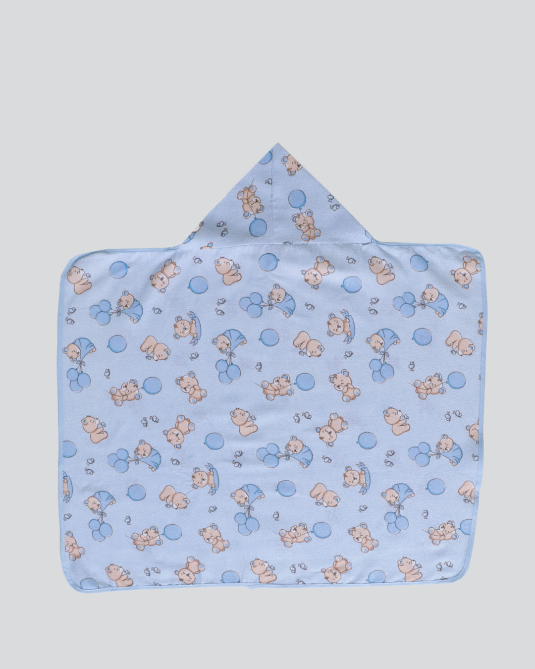 Toalha Banho Bebê Com Capuz Ursinho Azul