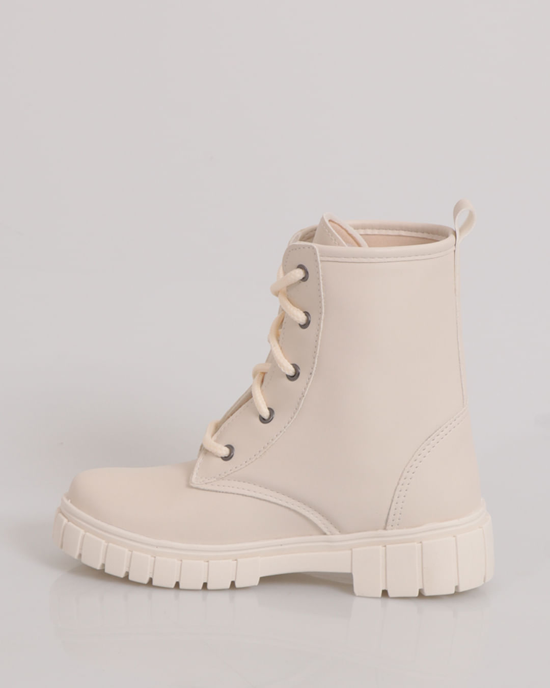 Bota Infantil Coturno Cano Médio Tratorada Off White