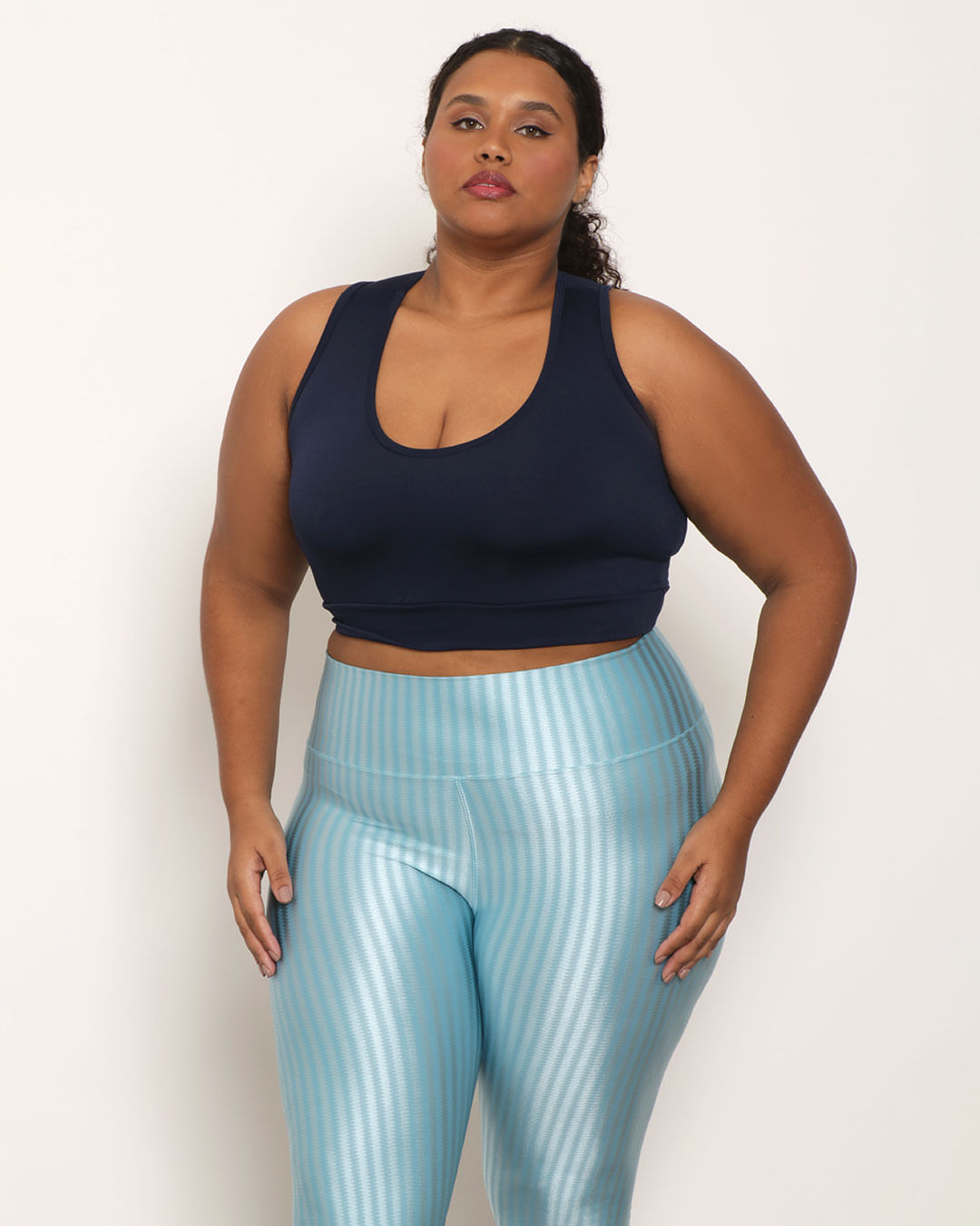 Top Plus Size Feminino Nadador Suplex Marinho