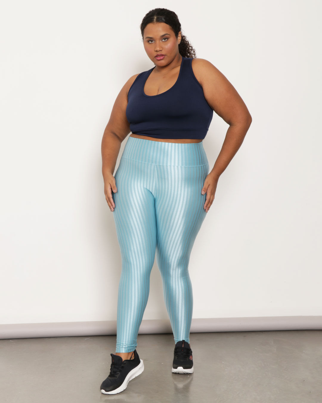 Top Plus Size Feminino Nadador Suplex Marinho