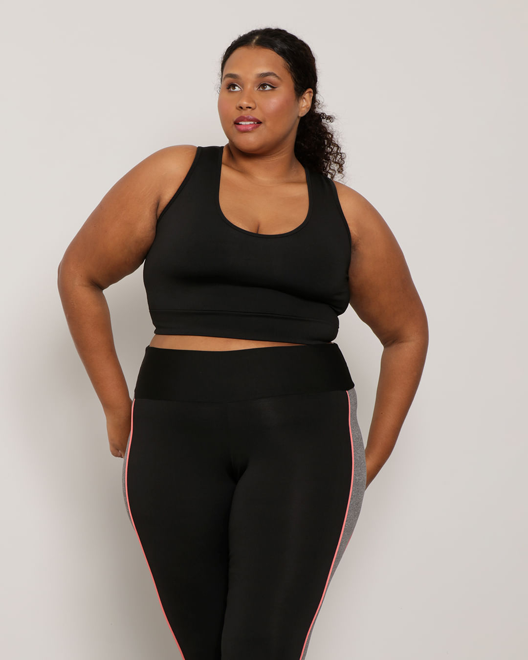 Top Plus Size Feminino Nadador Suplex Preto