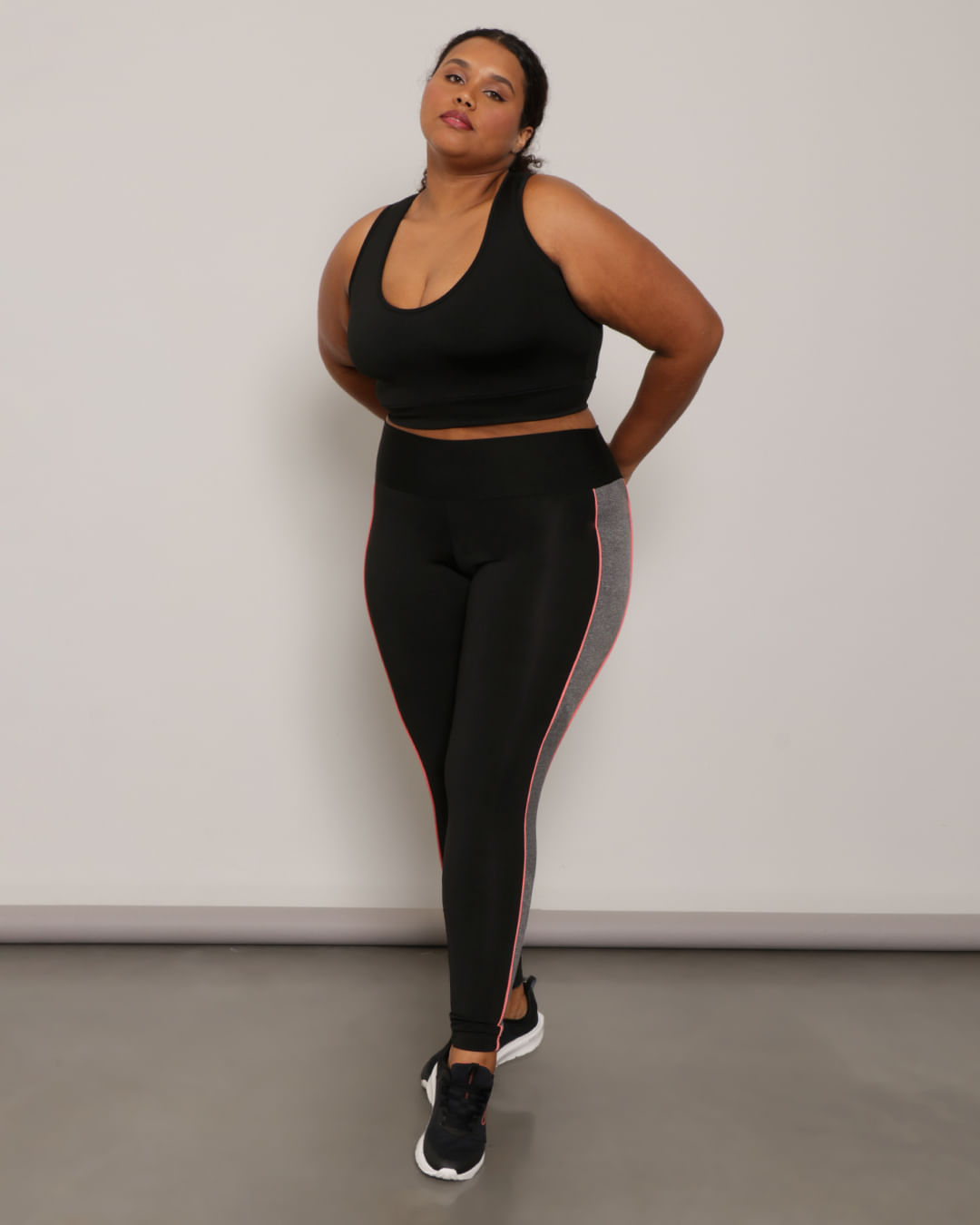 Top Plus Size Feminino Nadador Suplex Preto