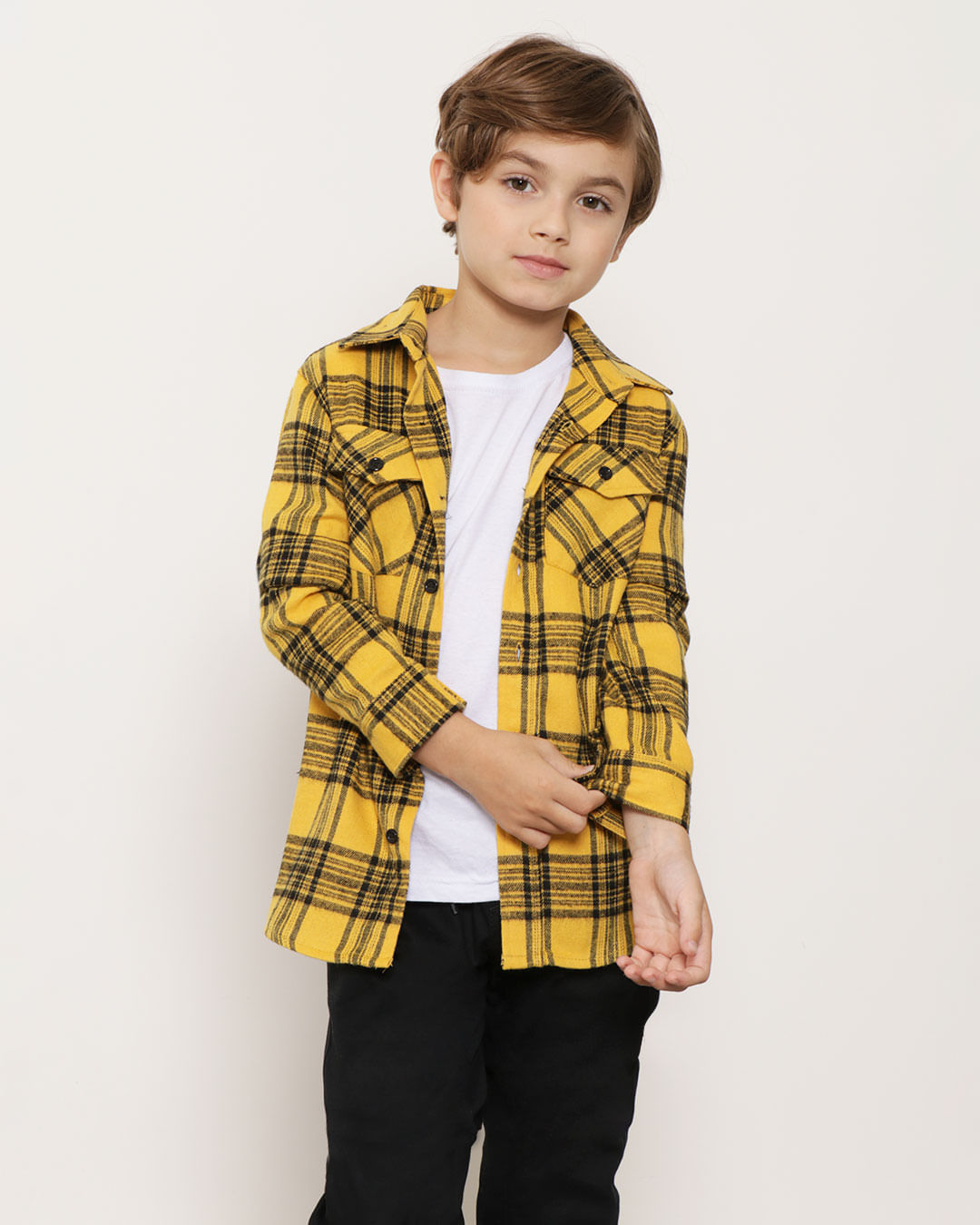 Camisa infantil infantil estampa de desenho animado manga curta botão  shacket meninos meninas camisa tops outwear xadrez luzes de feriado camiseta  para meninos (amarelo, 12-18 meses)