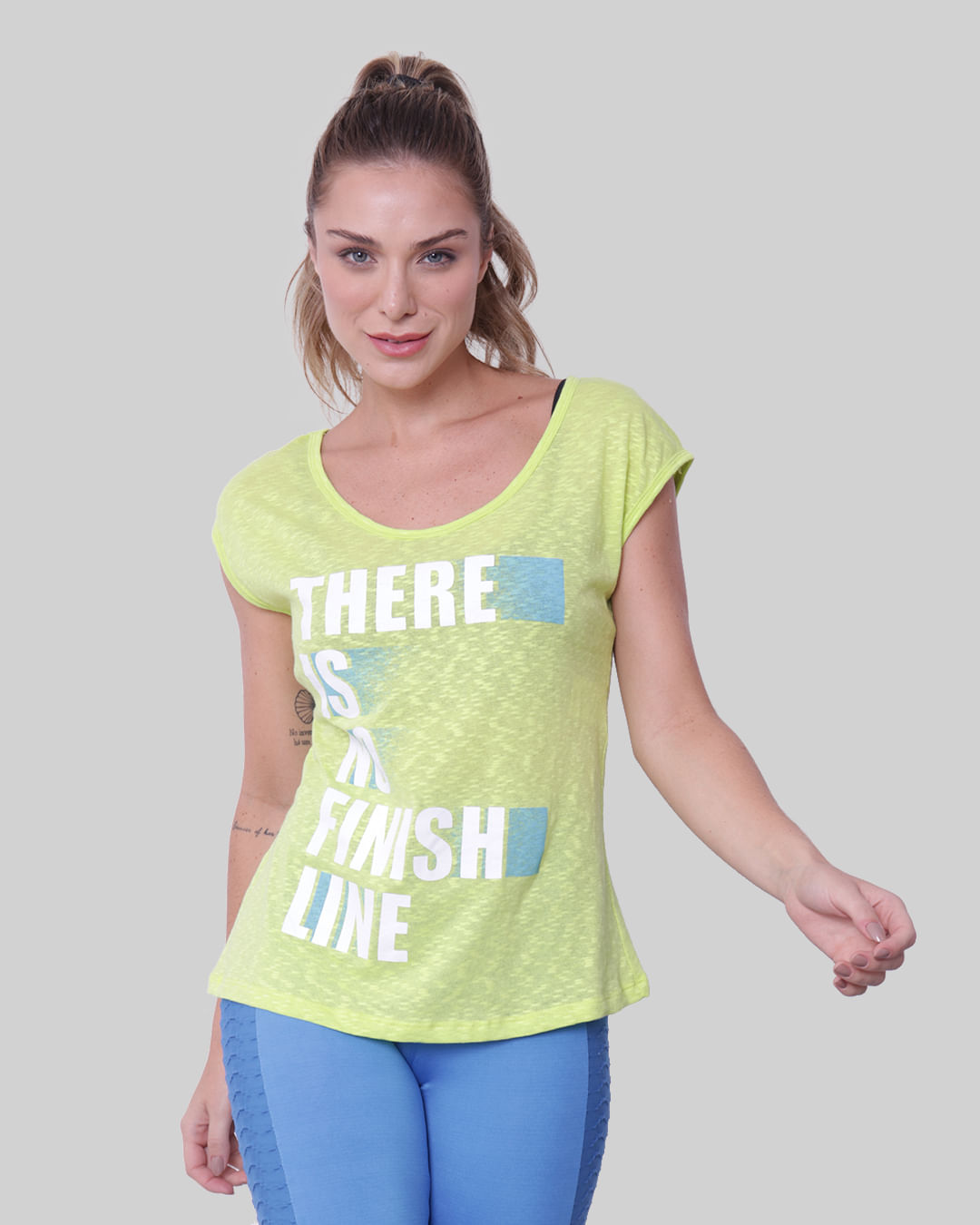 Blusa Feminina Fitness Fitter Estampada Neon Verde