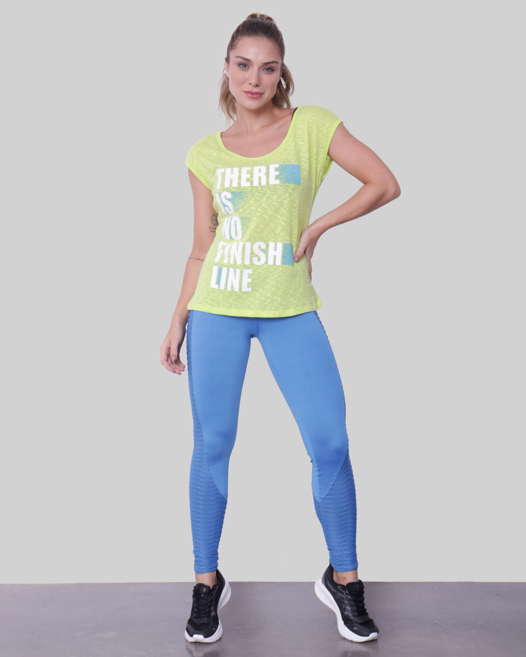 Blusa Feminina Fitness Fitter Estampada Neon Verde
