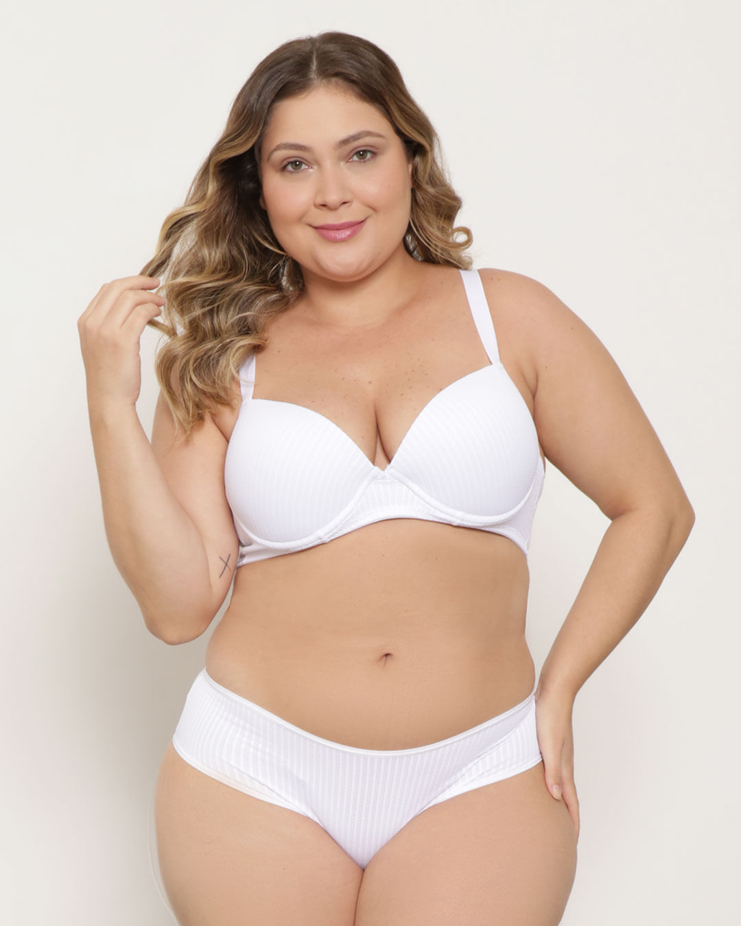 Sutiã Plus Size Avulso Base Com Bojo Branco