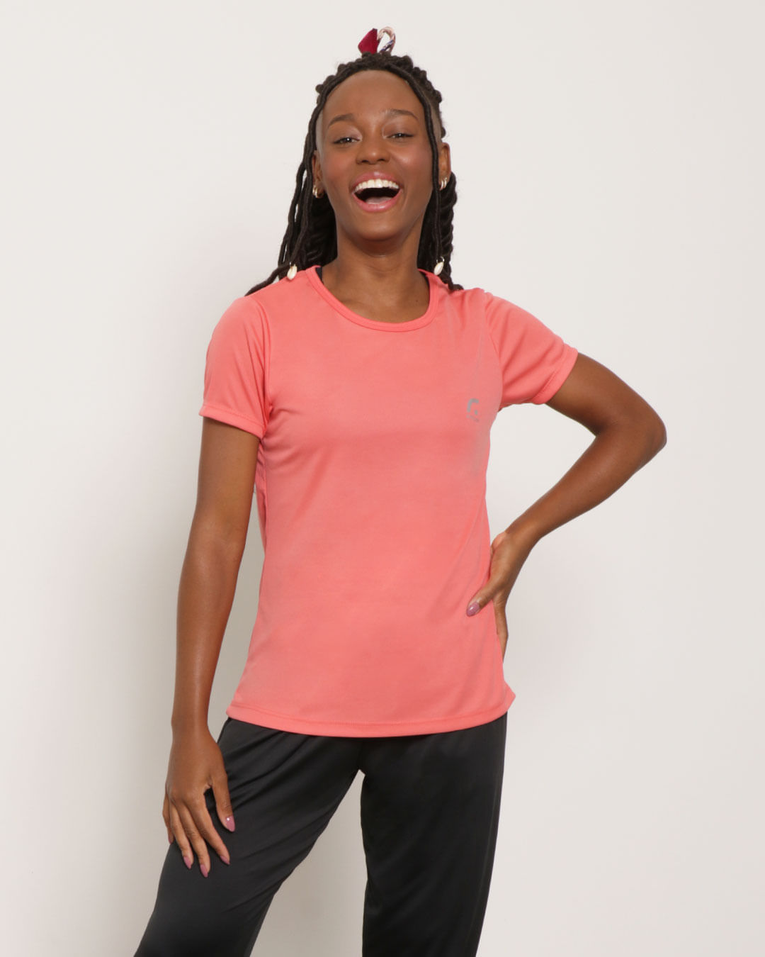 Blusa Feminina Fitness Fitter Com Manga Curta Rosa