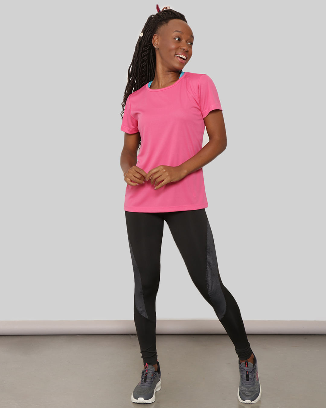 Blusa Feminina Fitness Fitter Manga Curta Rosa