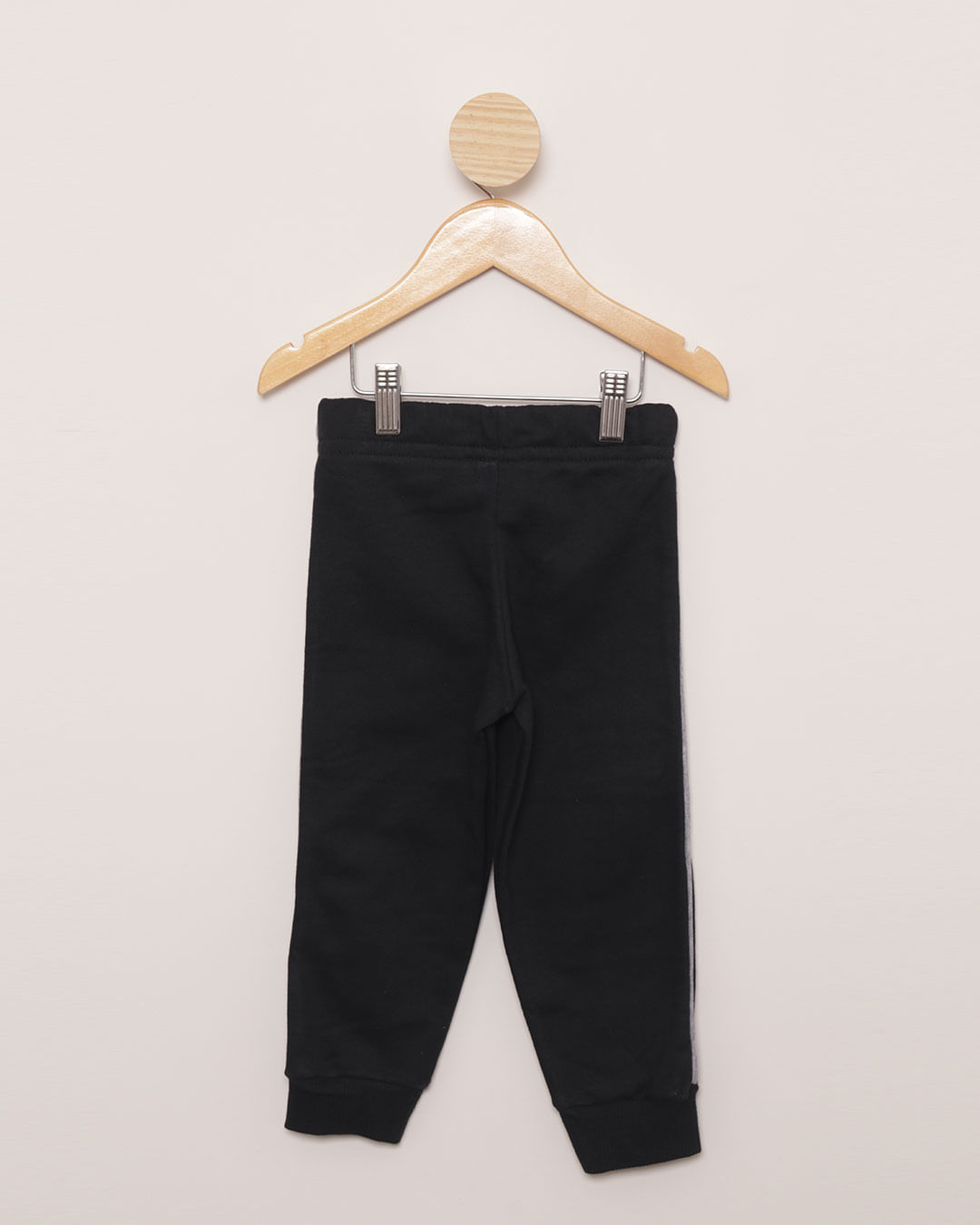 Calça Moletom Bebê Jogger Viés Contrastante Preto